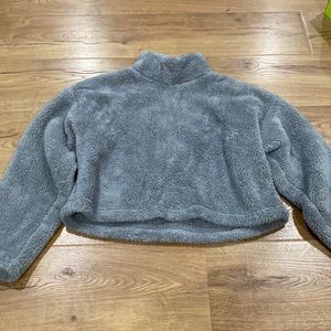 Fluffy Cropped Long Sleeve Top